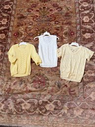 3 Knitted Summer Sweaters Womens Small To Medium, Hand Knitted & Marissa Christina