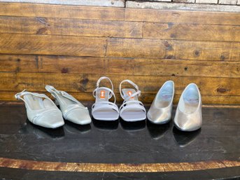 3 Pairs Of Silver Shoes Sizes 8.5-9