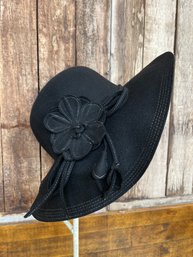 Womens Wool Floppy Vintage Wide Brimmed Hat
