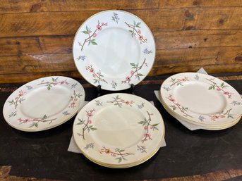 Eight PieceEight Piece Royal Worcester Blossom Time Made In England 10 1/2 Inch Dinner Plates