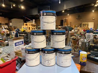 6 One Gallon Cans Of White Pitt Tech Inhibitive Acrylic Primer 90-172 Interior/ Exterior Gloss White