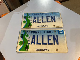 Pair Of Connecticut Combination Vanity License Plates