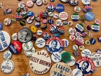 Vintage Political Pins Amazing Box Lot Of Approx 470