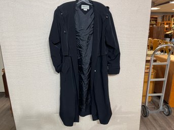 Fitzwright Double Breasted Trench Coat With Hood Size 14