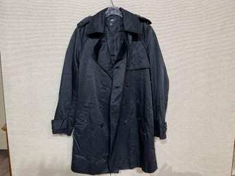 H&M Size 44R Rain Over Coat Mens Black