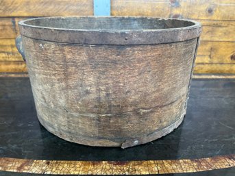 Large Antique Firkin With Sieve By S C Roberts 7.5 X 14.5