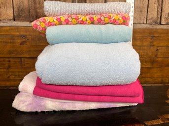 Assorted Lot Of Terry Cloth And Fleece Type Fabric