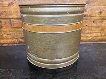 Brass And Copper Bucket 12.5 Diameter 10.5 Tall