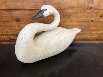 White Wooden Swan 15' Long 5' Wide 6' Tall
