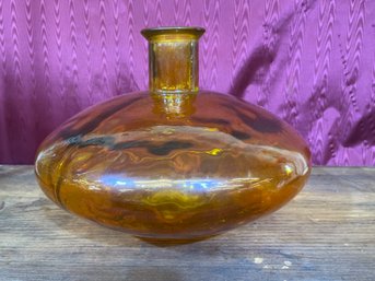 Vintage Amber Glass Large Vase 12' X 16'
