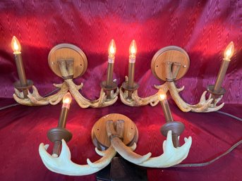 3 Sets Of Resin Antler Sconces Rustic Decor 15' Wide 11' Tall
