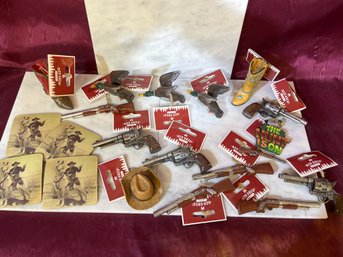 Assorted Western Lot Coasters And Ornaments