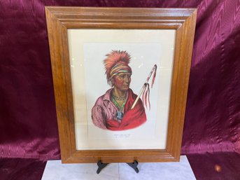 An Ioway Chief Mot Chi Mi Ne Print Matted And Framed 19' X 23'