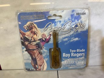 Roy Rogers Rough Rider Two Blade Guitar Knife New In Package With Bone Handles