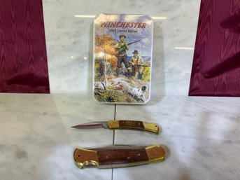 Winchester 2007 Limited Edition Set Of Two Knives In Metal Tin