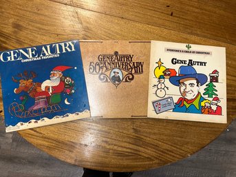 3 Gene Autry Vinyl Records, Christmas And 50th Anniversary, Everyone's A Child At Christmas
