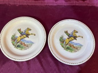 2 Many Happy Trails Roy Rogers And Trigger Commemorative Plates