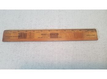 Henry J. Winde Co. Wooden Ruler