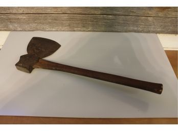 Antique Hewing Axe 7' Blade 24' Handle Used For Shaping Ice 15 Degree Angle