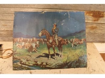 Norm Saunders Antique Cowboy Print 19 3/4 X 15 1/2