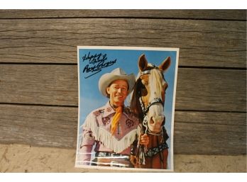 Roy Rogers 8x10 Glossy Color Photograph With Autograph