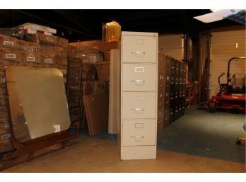 4 Drawer Metal File Cabinet By Steelcase 52.5' X 15' X 28.5' Everything Works As It Should No Keys