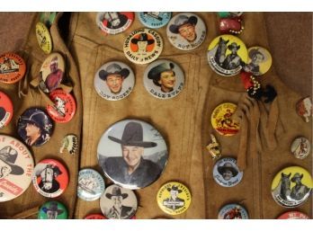 Hopalong Cassidy Button Collection On A Baja California Vest