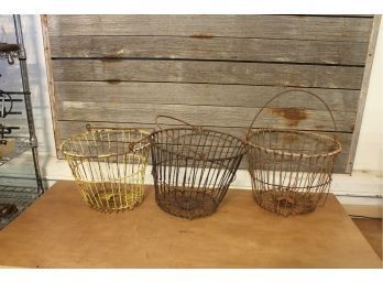 3 Old Wire Baskets