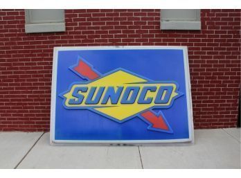 Acrylic Sunoco Sign 84' X 61' No Cracks Gas Oil Petroleum BIG See Photos