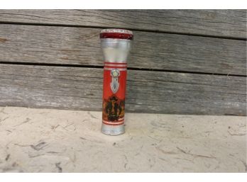 Hopalong Cassidy Flashlight With Morse Code Chart On It TESTED WORKS