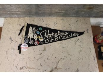 Hopalong Cassidy Pennant With RARE Button Collection