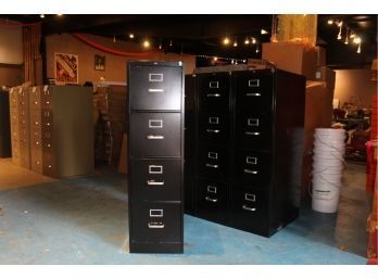 4 Drawer Metal File Cabinet By HON 52' X 14.75' X 26' Everything Works As It Should  With Lock But No Keys