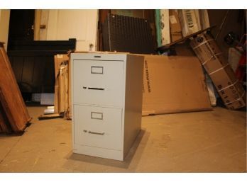 2-Drawer Metal File Cabinet By Anderson Hickey Co. 28' Tall 15' Wide 28 1/2' Deep Every Thing Works As It Shou