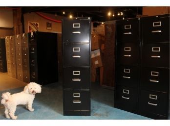 4 Drawer Metal File Cabinet By HON 52' X 14.75' X 26' Everything Works As It Should  With Lock But No Keys