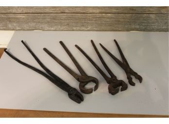 Antique Smithing Tongs 4 Pieces