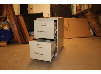 2-Drawer Metal File Cabinet By Anderson Hickey Co. 28' Tall 15' Wide 28 1/2' Deep Every Thing Works As It Shou