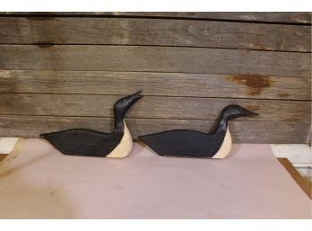 Vintage Wooden Geese Hand Painted 14' Long