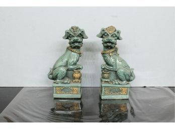 Chalkware Foo Dogs 11' Tall