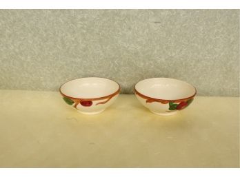 2 Matching 5 1/2' Pedestal Bowls Franciscan Ware Apple Pattern No Chips, No Cracks, No Stains,  No Blemishes