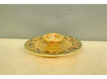 Terre E Provence French Pottery 2 Piece Set 12' Wide X 4 1/2' Tall. Each Piece Is Individually Handcrafted.