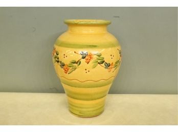 Terre E Provence French Pottery Vase/ Jardinire 6' Opening, 12 1/2'  Tall. Handcrafted.