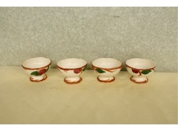 4 Matching 3 7/8' Pedestal Bowls Franciscan Ware Apple Pattern  No Chips, No Cracks, No Stains, No Blemishes W