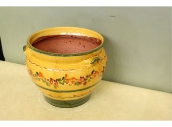 Terre E Provence French Pottery Flower Pot 12' Opening 11' Tall. Each Piece Is Individually Handcrafted.