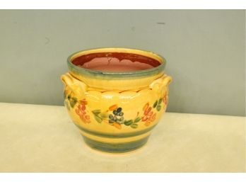 Terre E Provence French Pottery Flower Pot 7' Opening X 6 3/4 Tall. Each Piece Is Individually Handcrafted.