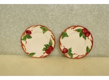 2 Matching Demi Plates Franciscan Ware Apple Pattern 6 3/8'  No Chips, No Cracks, No Stains, No Blemishes