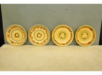 Terre E Provence French Pottery 4 Salad Bowls 8 1/4' Wide X 1 3/4' Tall. Handcrafted