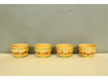 Terre E Provence French Pottery 4 Matched Bowls 5 1/4' Wide X 3 3/8' Tall. Each Piece Is Individually Handcraf