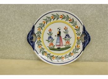 Extremely Rare, 2 Lugs Quimper Platter