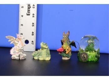 4 Dragon Figurines See Pictures For Condition