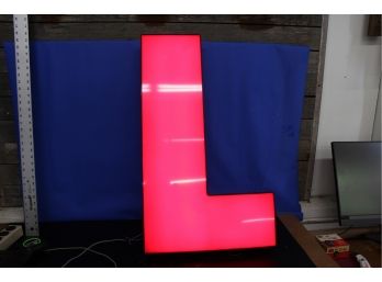 Illuminated Red Letter L Tested Works LED 30' Tall